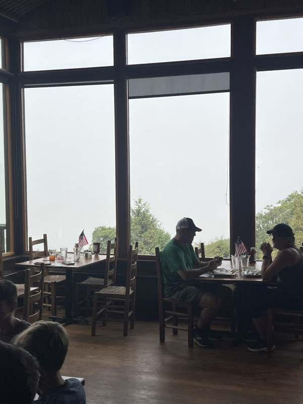 No view at Skyland for lunch, but the food was good!