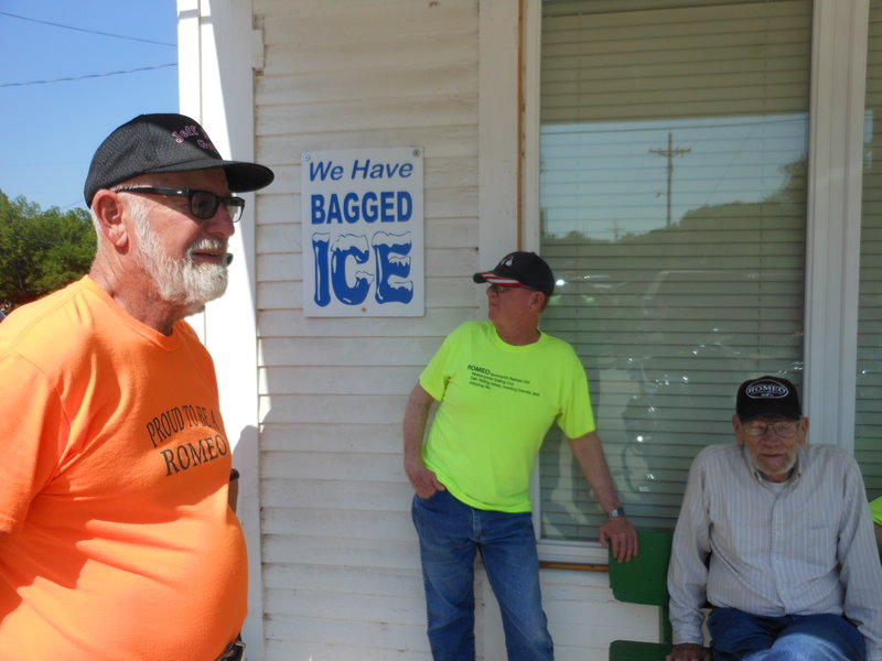 Ice by the bag, but they would put it in a glass for you too.