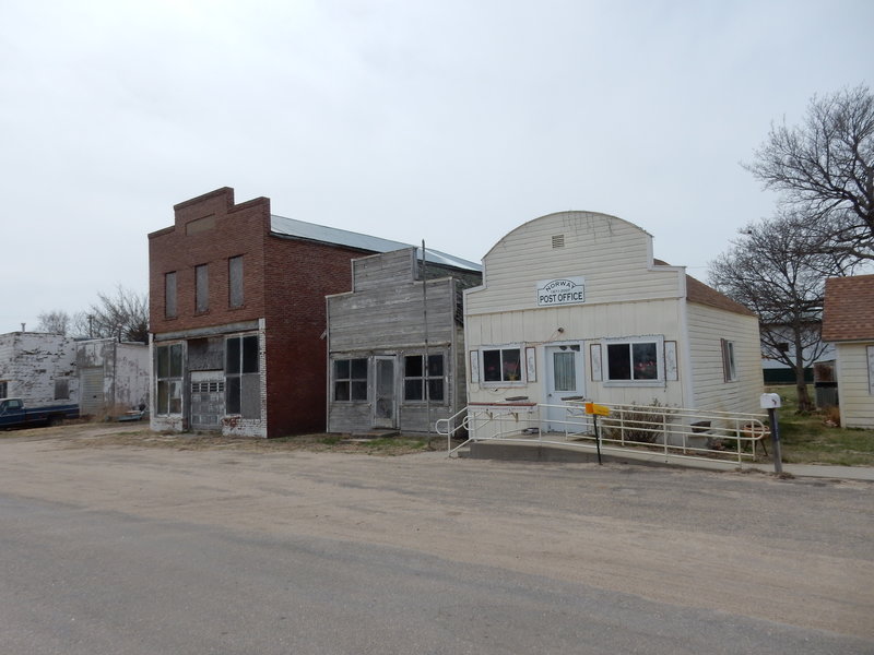 So many small Kansas towns have lost their post offices.  This one seems to have survived the cut.