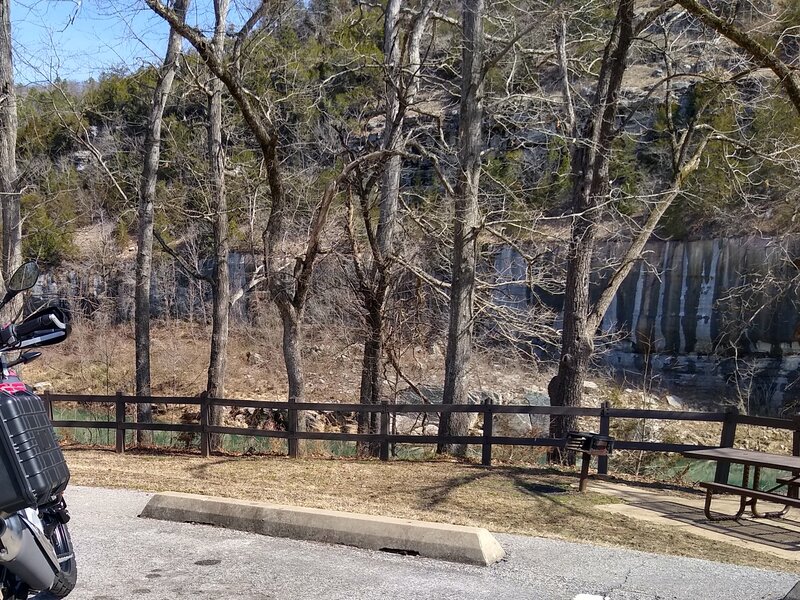 Cliffs on the opposite bank