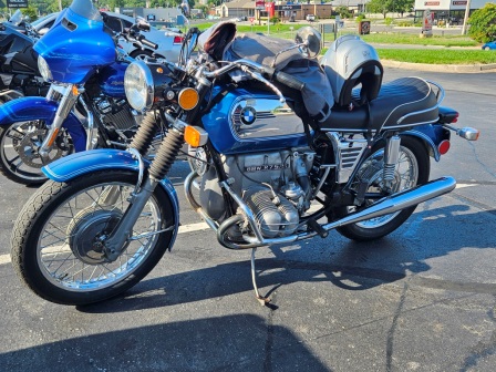 Junior rode the 1973 BMW today.