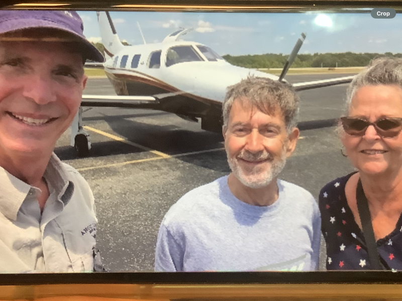 Our Romeo brother Mike Rowland and his aunt Patricia as Mike prepares to board a beautiful Piper Malibu to Houston this week ..  flown by a top F18 Hornet pilot and Southwest Airlines captain. Talk about the Right Stuff. Nothing but the best for our brother Mike. Can’t wait to see you again real soon.