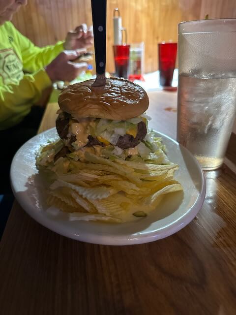 I WAS NOT KIDDING WHEN I TOLD YOU THE HAMBURGERS LIVED UP TO THEIR REPUTATION!