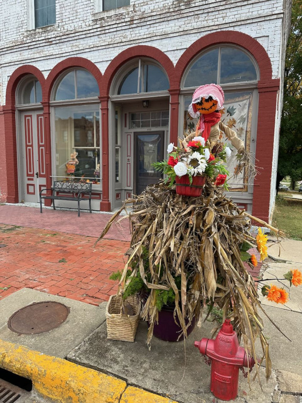 DOWNTOWN VALLEY FALLS ALL DECORATED FOR HALLOWEEN.