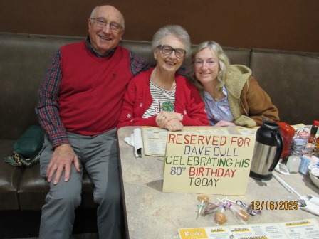 Birthday boy David and Linda with daughter Amanda