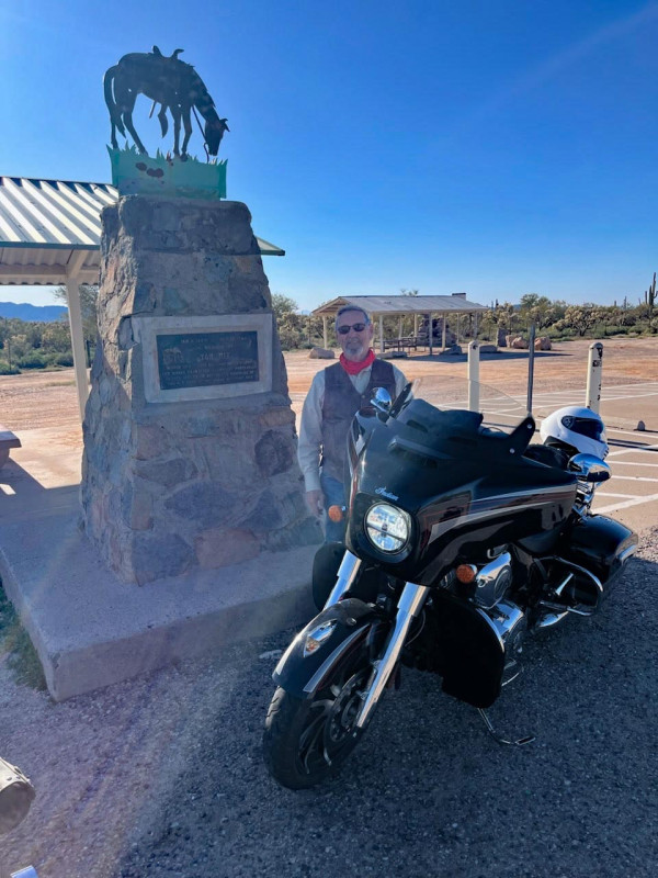 Bud at Tom Mix Memorial, Arizona