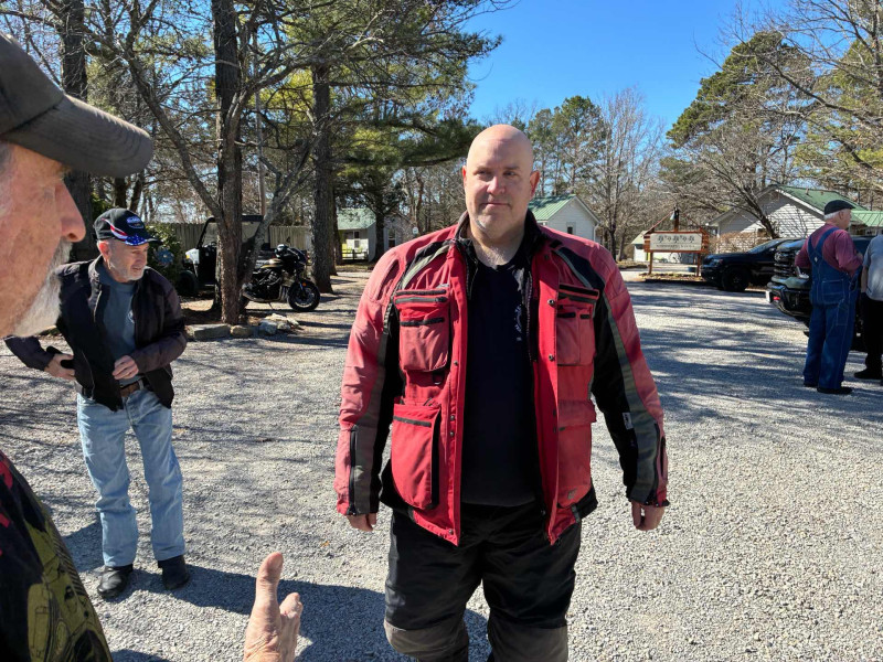John was reaching out his hand to Todd Merryman for a friendly handshake, but Todd just wanted nothing to do with it. Todd would rather go toe to toe with you than shake your hand.  Just teasing. Todd is a teddy bear and a great guy. He is my personal Ride Director body guard. Nobody mess with me.
