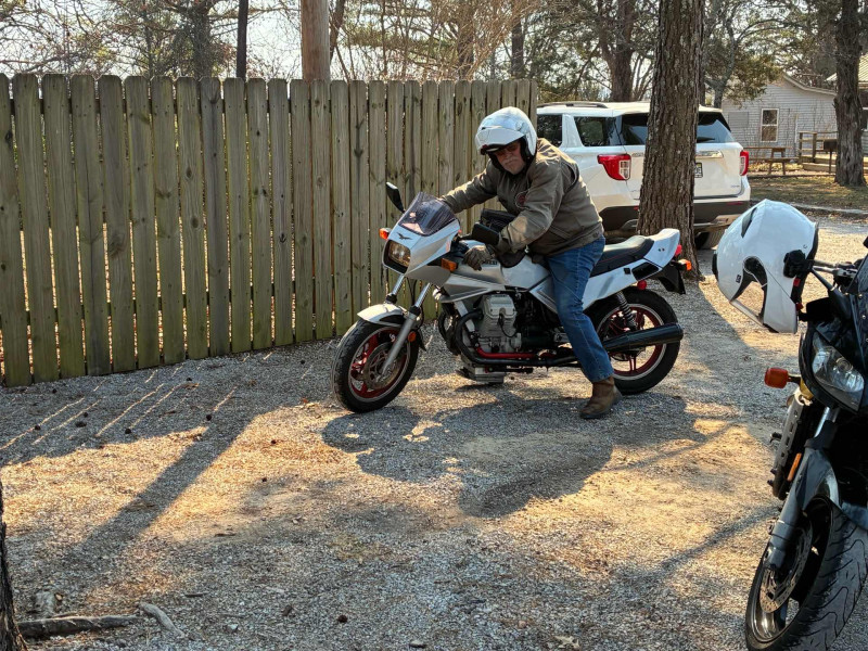 Neil has so many Moto Guzzis. Sometimes before a ride I’ll ask him what he’s gonna ride that day. His response is always .. “a Moto Guzzi.”