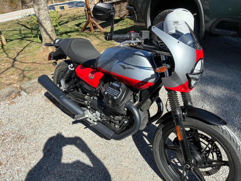 Scott Merryman’s beautiful V7 Moto Guzzi. We are considering renaming our chapter to The ROMEO NCA Moto Guzzi club. We just need to get about 47 more of our riders addicted to this Italian phenomenon. If we can do that, Neil will take over as RD.