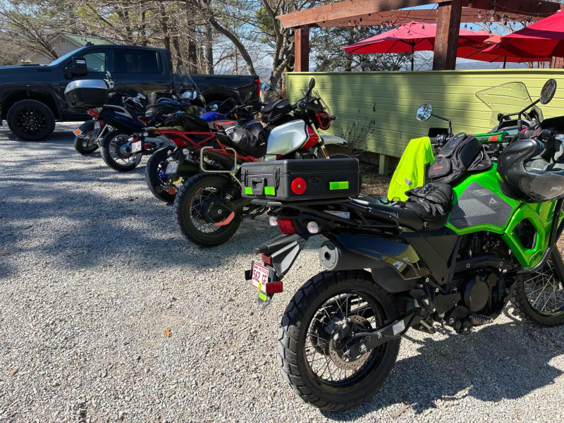 Few of our nice bikes in a row. There were many others throughout the parking lot.