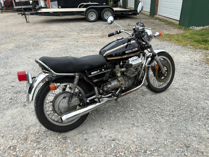 Neil Smith’s black 850T Moto Guzzi. He calls this one Blacky. Each one in his fleet has a name. Lately, he’s been calling his new green V11 Sport a variety of names. Many I cannot repeat here. I’m trying to keep my posts highly professional.