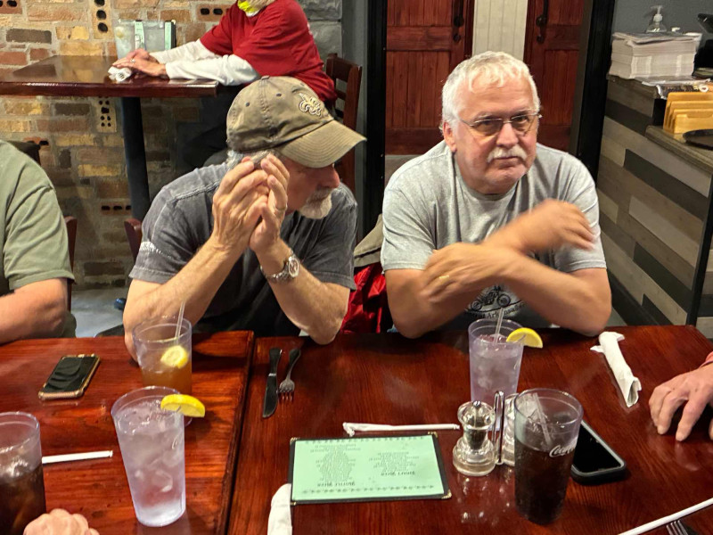 John is teaching Neil the fast hands technique. I think Neil may have it. May even help him wrench his fleet of agriculturally beautiful Moto Guzzis with greater speed and efficiency. Right.