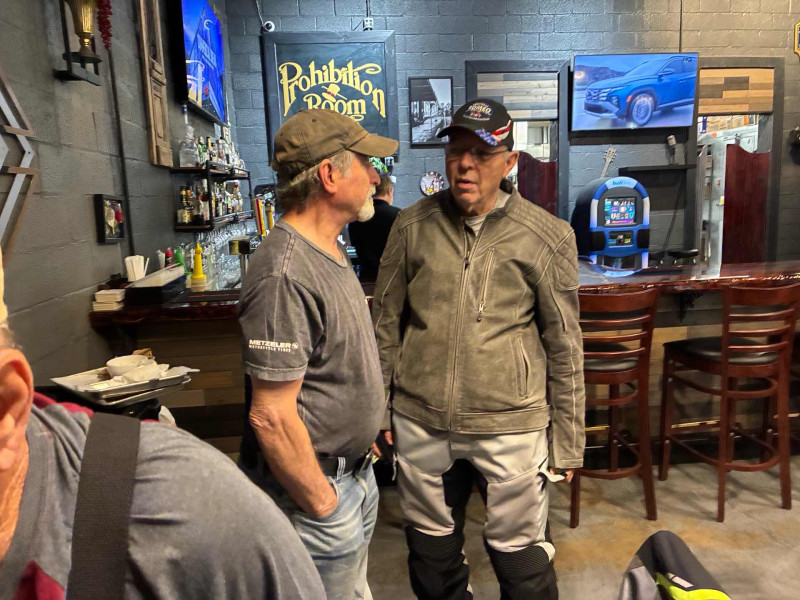 Mike Newlun and John Fast Hands Hamilton were having a heated exchange after lunch. Actually, there is much respect amongst our ROMEO members .. even a bit of love I would say. Never any heat. A great team !