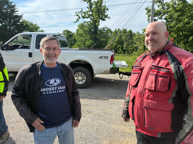 Todd Merryman and Mike Rowland hanging out at the 341 bridge waiting for the rest of the gang to arrive.