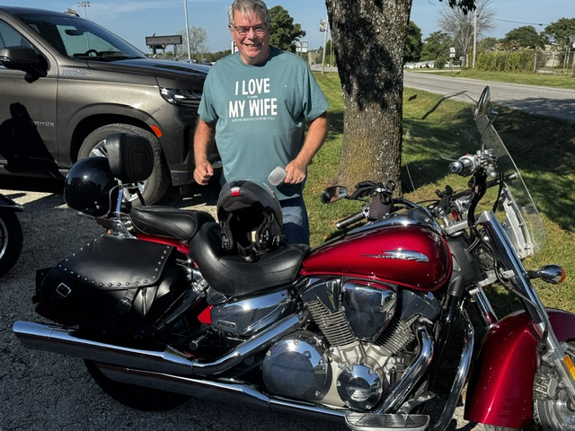 Nice bike glad he loves his wife