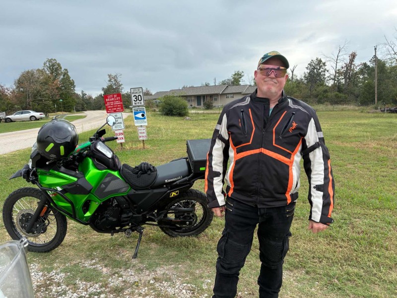 Someone took my picture ! God those are ugly glasses. Found them in the Flippin Walmart parking lot. Can’t hardly afford to buy sunglasses these days .. along with fuel for my bikes.
