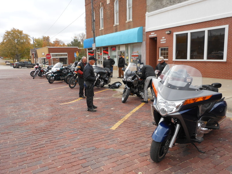 There was a funeral in town today and whoever the honored guest was today, either he owed everyone money or they really liked him.  This was about the only parking left on the square.