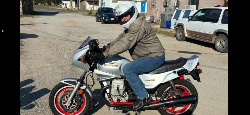 Mr. Neil Smith on his very cool v65 Lario.