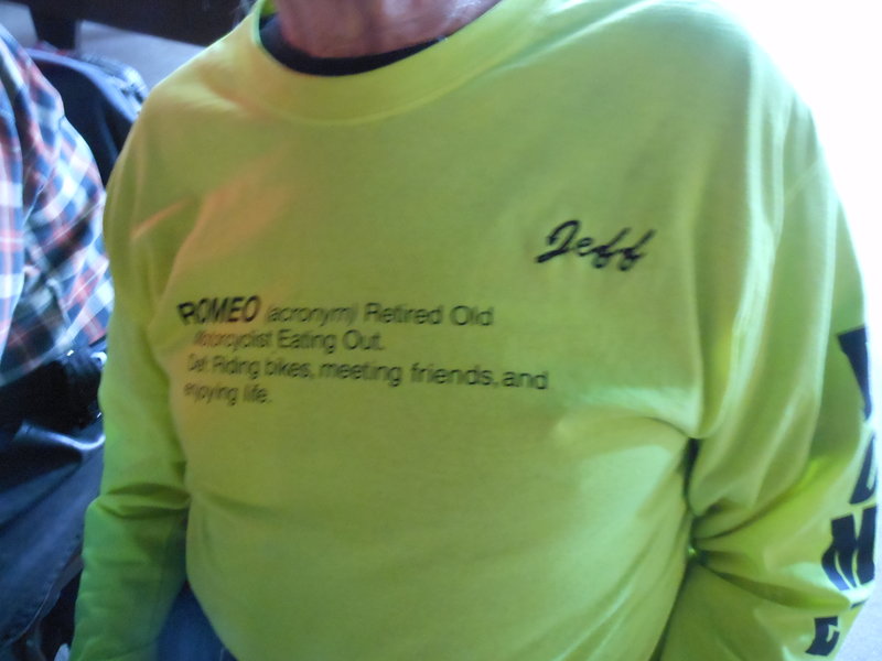 Jeff showing off his newly monogrammed shirt.